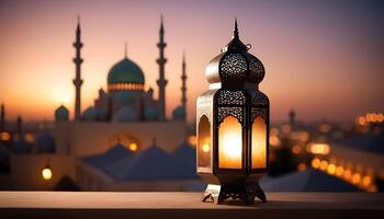 AI generated Free Ramadan kareem luxury islamic background photo