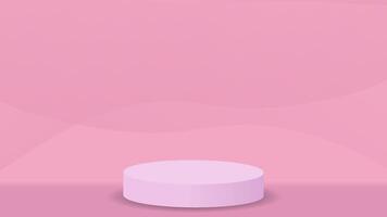 Podium scene pink background. podium in minimal style for product. Vector 3D