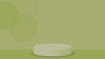 Light green podium stage background. in minimal style for the product. 3D vector minimalism