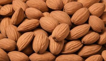 AI generated Almond nuts isolated on white background close up photo