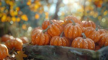 AI generated Pile of Pumpkins photo