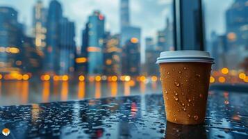 AI generated Cup of Coffee on Table photo