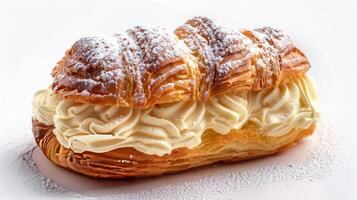 ai generado delicioso Pastelería con crema foto