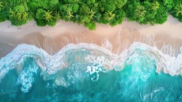 AI generated Aerial View of Tropical Beach and Lagoon photo