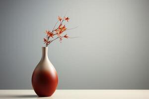 AI generated Subtle Minimalist autumn vase. Generate Ai photo
