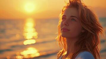 AI generated Person Standing Near Ocean photo