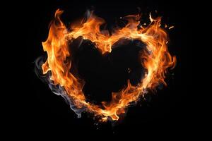 AI generated Ornate Heart flame frame simple. Generate Ai photo