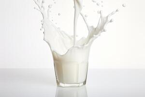 ai generado vívido Leche chapoteo antecedentes. generar ai foto