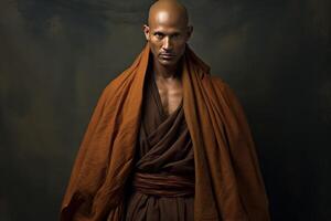 AI generated Traditional asian monk robe. Generate Ai photo