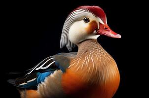 AI generated Vibrant Mandarin duck. Generate Ai photo