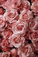 ai generado rosado rosas ramo de flores foto