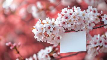 AI generated White Paper Hanging From Tree photo