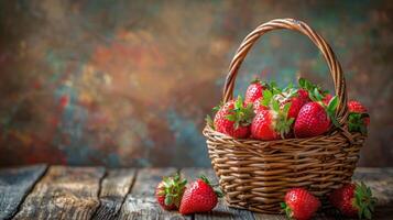 AI generated Strawberries in a Basket photo