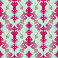 Seamless vector abstract pattern with gradient triangles and paisley polka dot