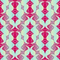 Seamless vector abstract pattern with gradient triangles and paisley polka dot