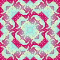 Seamless vector abstract pattern with gradient triangles and paisley polka dot