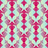 Seamless vector abstract pattern with gradient triangles and paisley polka dot