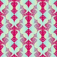 Seamless vector abstract pattern with gradient triangles and paisley polka dot