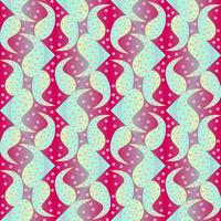 Seamless vector abstract pattern with gradient triangles and paisley polka dot