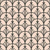 Seamless vector pattern Art Deco dark gray on a light beige background