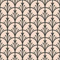 Seamless vector pattern Art Deco dark gray on a light beige background