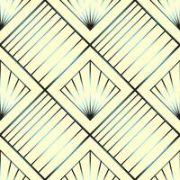 Seamless Art Deco vector pattern with rhombuses, suns, lines and other geometric shapes in gradients