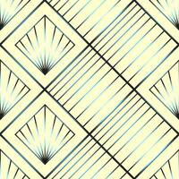 Seamless Art Deco vector pattern with rhombuses, suns, lines and other geometric shapes in gradients