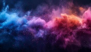 AI generated Explosion of colored powder. Abstract colored background. 3d rendering photo