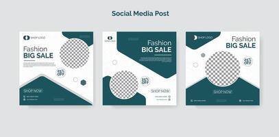 Set of Editable minimal square banner template. with geometric shapes for social media post and web internet ads. Vector illustration