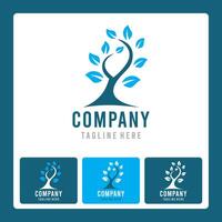 tree Leaf logo cool color combination for idea vector