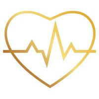 golden pulse heart wave nurse mark vector