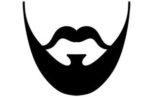 Hipster mustache icon, men's mustache face decoration graphic element vector