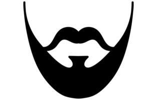 Hipster mustache icon, men's mustache face decoration graphic element vector