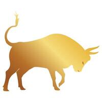 The golden bison is a beast with fierce and strong golden horns. vector