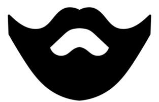 Hipster mustache icon, men's mustache face decoration graphic element vector
