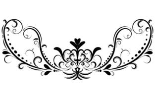 Flower border decorative design element Wedding banners, frames, labels, black lines on white. vector