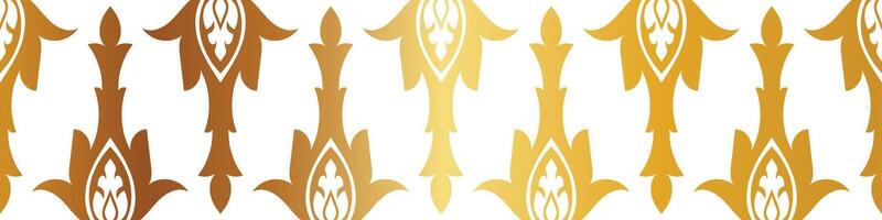 abstract floral border seamless golden paper border woodcarving decorative pattern vector