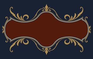 golden vintage frame Red carpet on the floor for greetings vector