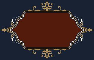 golden vintage frame Red carpet on the floor for greetings vector