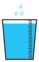 Rain gauge Drawing of the amount of water in a glass water depth vector