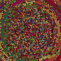 Abstract Colorful Pixels Circle Mosaic Pattern Background vector