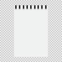 White Blank Vertical Spiral Binding Notepad Icon vector