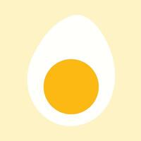 Half Sliced Boiled Egg With Yellow Yolk Icon vector