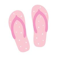 Pink Dotted Flip Flop Pair Icon vector