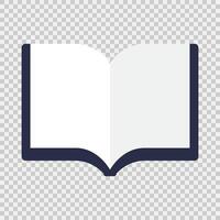 Open Blue Book With White Pages Icon vector