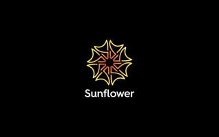 sun flower modern logo vector