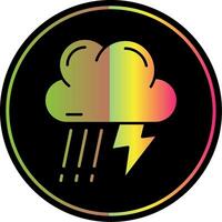 Thunder strom Glyph Due Color Icon vector