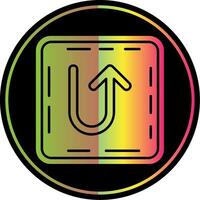 U turn Glyph Due Color Icon vector