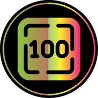 One Hundred Glyph Due Color Icon vector