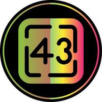 Forty Three Glyph Due Color Icon vector